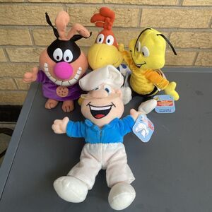 Lot 4 General Mills Big G Breakfast Babies Plush 1997 Trix Buzz NWT Vintage